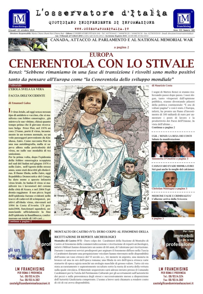 L'osservatore d'Italia edizione del 23 Ottobre 2014